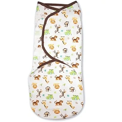 55866 Конверт для пеленания из хлопка на липучке Summer Infant SwaddleMe  размер L Джунгли