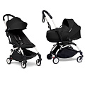 Детская коляска Babyzen Yoyo 2 Bassinet 2 в 1 на белой раме (Black
						
					) — Фото