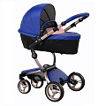 Детская коляска Mima Xari Flair 3G 2 в 1, кожа, шасси Rose Gold (Royal Blue
						
					) — Фото