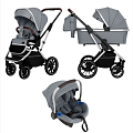 Детская коляска Carrello Aurora CRL-6502/2 3 в 1 с нерегулируемой ручкой (Silver Grey
						
					) — Фото