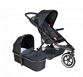 Детская коляска Phil and Teds Sport, прогулка+блок для новорожденных, 2 в 1 (Black / Черный
						
					) — Фото