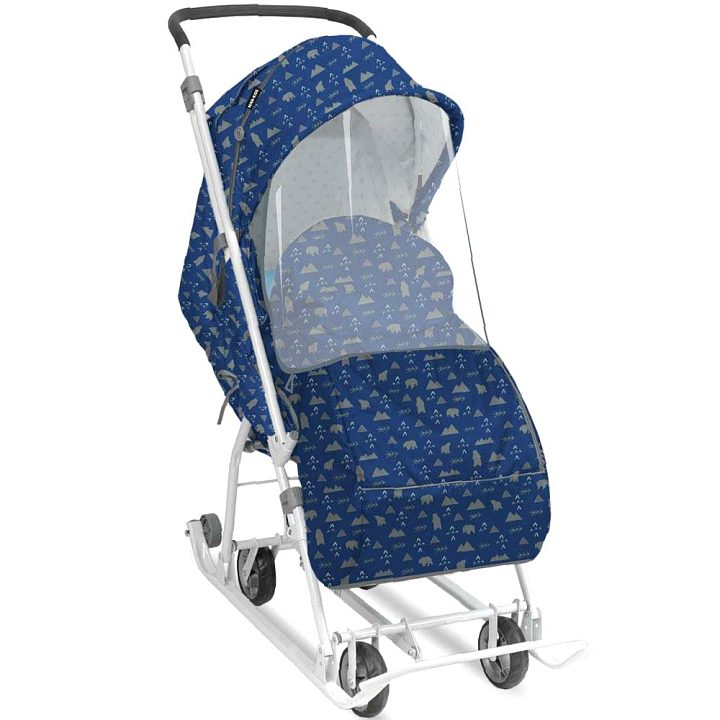 Детская коляска Nika Kids НИКА Санки Наши Детки Динозаврики — как выглядит в жизни