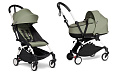 Детская коляска Babyzen Yoyo 2 Bassinet 2 в 1 на белой раме (Olive
						
					) — Фото