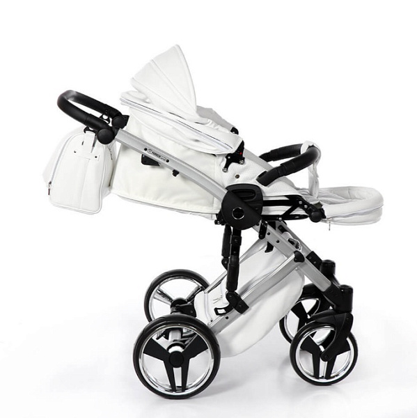 Детская коляска Junama Diamond Mirror Satin V2 2 в 1 на серебряной раме фото 7