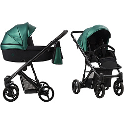 Детская коляска Bebetto Nitello Shine 2 в 1, эко-кожа + ткань