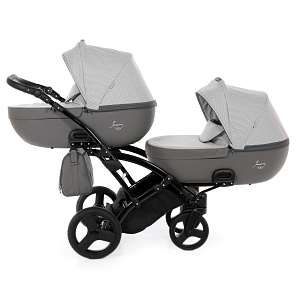 Детская коляска для двойни Junama Madena Duo Slim 2 в 1, ткань+эко-кожа