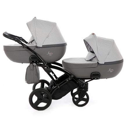 Детская коляска для двойни Junama Madena Duo Slim 2 в 1, ткань+экокожа