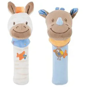 Мягкие игрушки Nattou Cri-Cris Наттоу Кри Крис Arthur & Louis Зебра и Носорог 644099