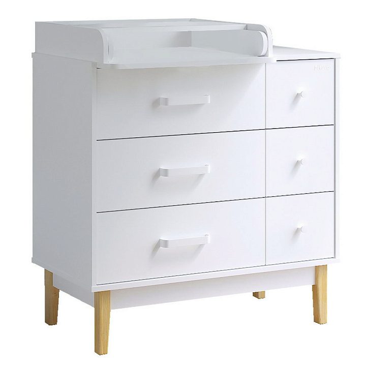 Детский комод PITUSO серия Kids Vintage Premium ЛДСП Белый аляска 6, 2 места — главный ракурс