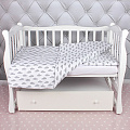 Комплект постельного белья в кроватку AmaroBaby Baby Boom из бязи, 3 предмета (Облака Серый) — Фото