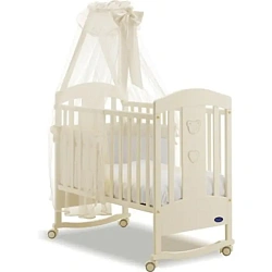 Комплект BV&BV Danny: БВ и БВ Дэнни кровать-колыбель 100 х 50 ivory + матрас + набор постельного белья с балдахином