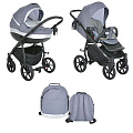 Детская коляска Tutis Nanni 2021 2 в 1 (021 серый+кожа серебро
						
					) — Фото
