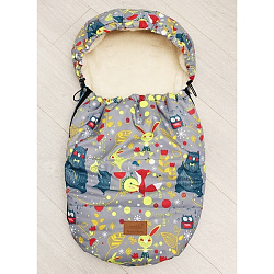 Универсальный меховой конверт AmaroBaby Little Friend Зверята 80х45 см