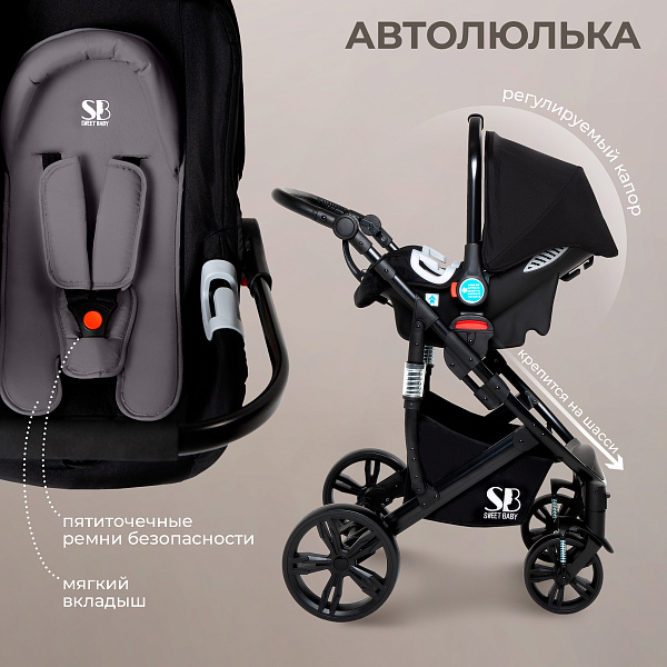 Детская коляска-трансформер Sweet Baby Comfort 3 в 1 фото 9