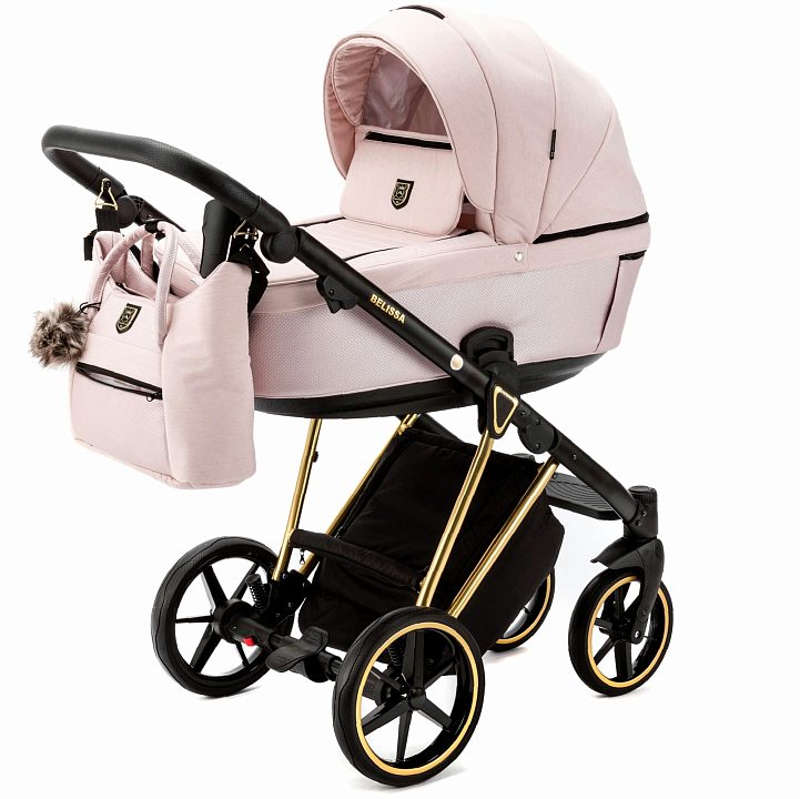 Детская коляска Adamex Belissa Special Edition 3 в 1 на золотой раме — как выглядит в жизни