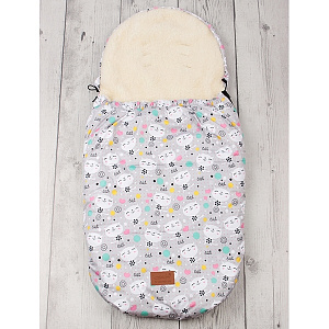 Универсальный меховой конверт AmaroBaby Little Traveller Котики 145х45 см