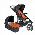 Детская коляска Phil and Teds Sport, прогулка+блок для новорожденных, 2 в 1 (Rust Orange / Оранжевый
						
					) — Фото