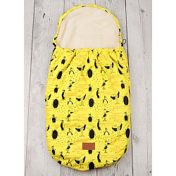 Универсальный меховой конверт AmaroBaby Little Traveller Пингвины 145х45 см