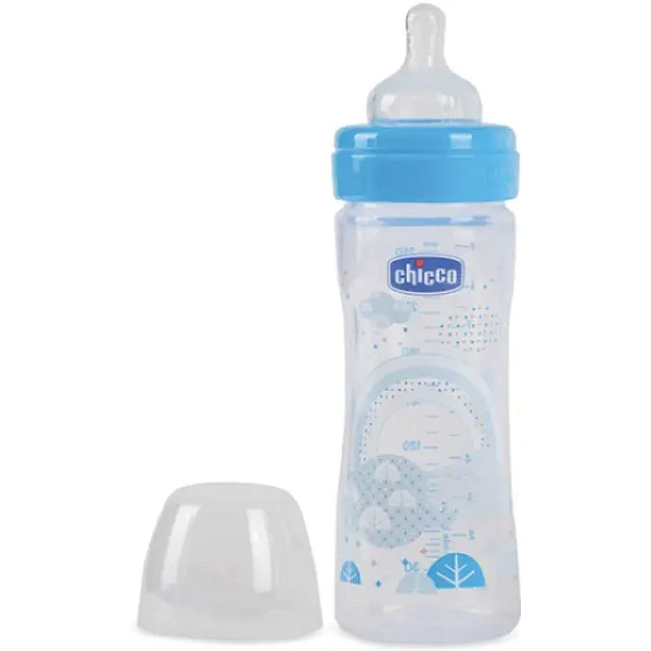 Бутылочка Chicco Well-Being Boy / Girl Чико Велл-Биинг Бой / Герл 250 мл, 2 мес.+, сил. соска, перем. поток, РР фото 1
