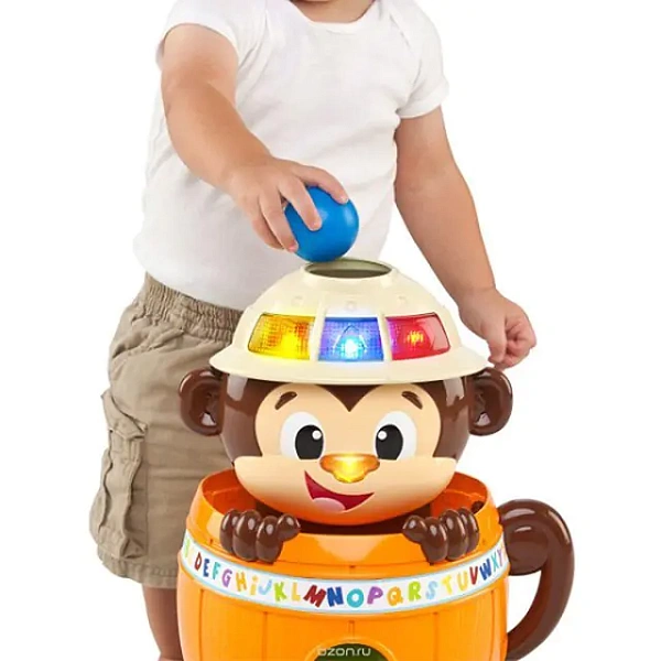 Развивающая игрушка Bright Starts Брайт Стартс Обезьянка в Бочке 52094 фото 5