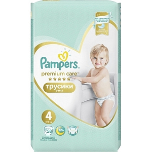 Подгузники-трусики Pampers Premium Care Pants 4, 9-15 кг, 58 штук