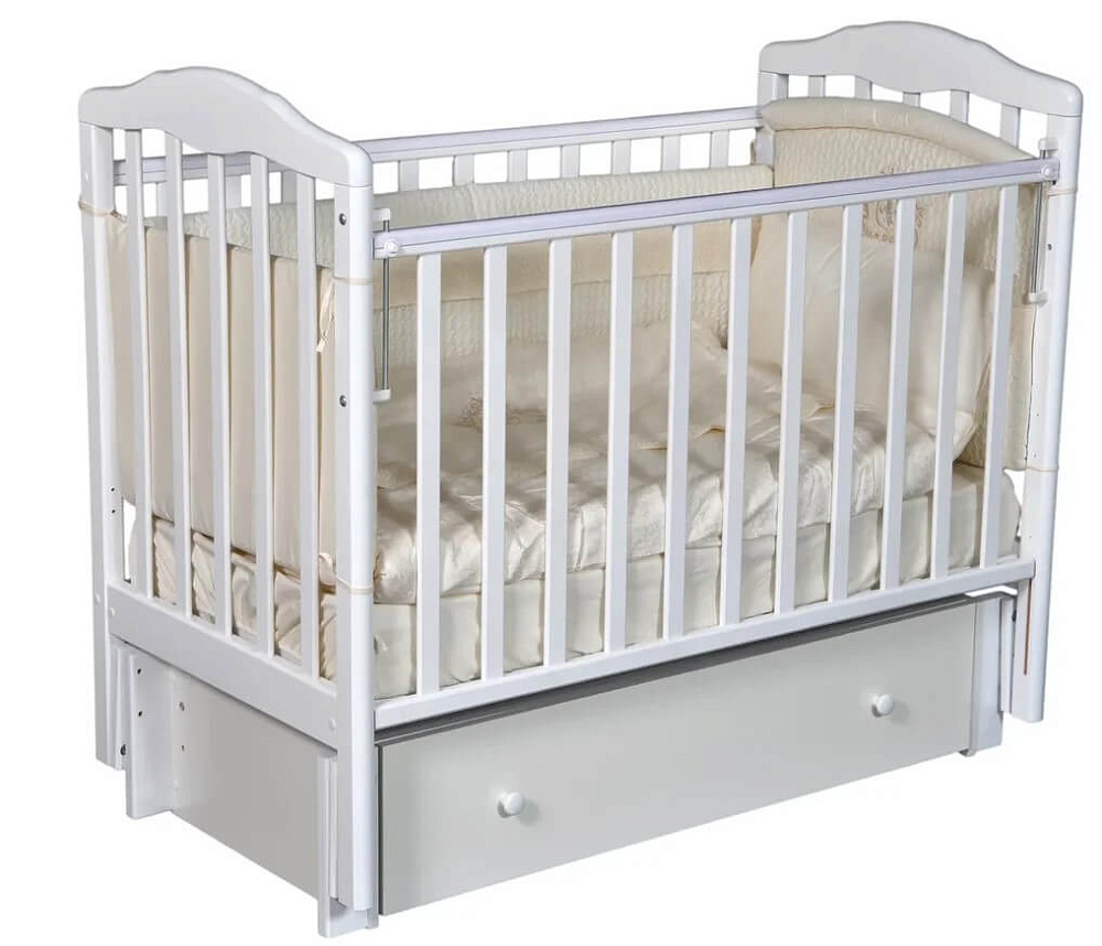 Детская кроватка Кедр Helen 3, универсальный маятник, с ящиком - Фото