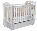 Детская кроватка Кедр Helen 3, универсальный маятник, с ящиком (Белый
						
					) — Фото