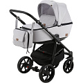 Детская коляска BeBe-Mobile Gusto 2 в 1, ткань+эко-кожа (GU23 Светло-серый - Блестки
						
					) — Фото