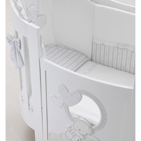 Детская кроватка Italbaby Love Oval с матрасом и комплектом белья из 4 предметов фото 3