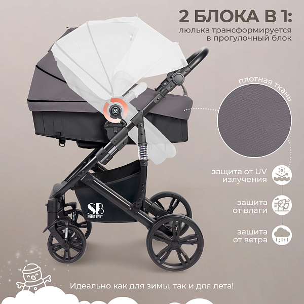 Детская коляска-трансформер Sweet Baby Comfort 3 в 1 фото 1