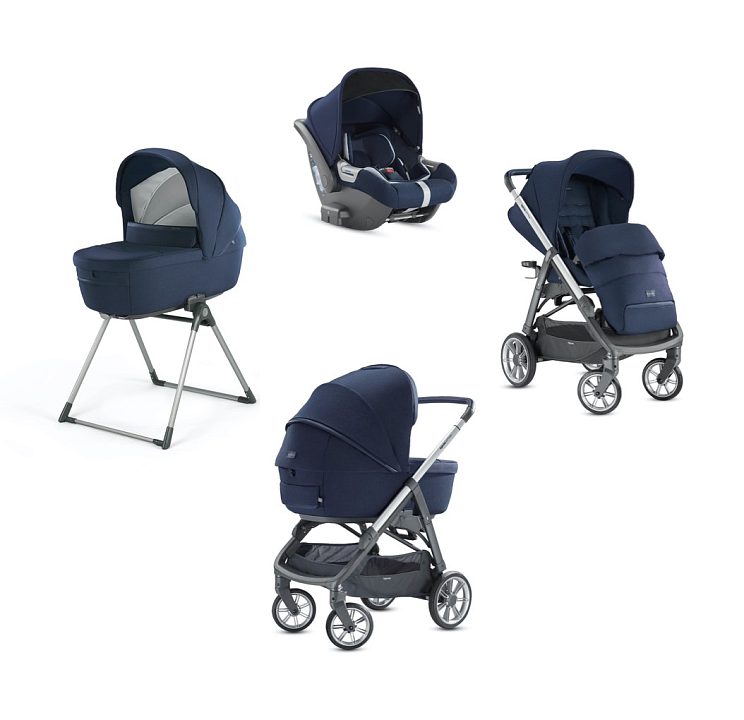 Детская коляска Inglesina Aptica System Quattro 4 в 1 на шасси Aptica Graphite Blue Navy — как выглядит в жизни