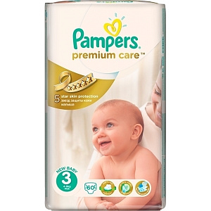 Детские подгузники Pampers Premium Care 3 Midi, 4-9 кг, 60 штук