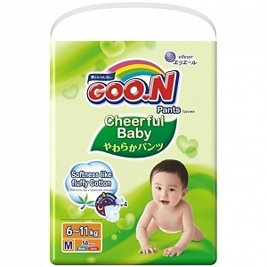 Детские трусики-подгузники Goo.N М, 6-11 кг, 58 штук