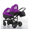Детская прогулочная коляска для двойни Bebetto 42 Sport, шасси Black (UL 351
						
					) — Фото