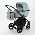 Детская коляска BeBe-Mobile Gusto Deluxe 3 в 1, эко-кожа (GU119 (серо-зеленая перфорированная кожа)
						
					) — Фото