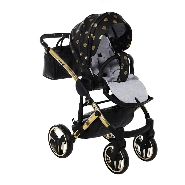 Детская коляска Junama Glow V2 3 в 1 на золотой раме фото 22