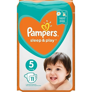 Детские подгузники Pampers Sleep&Play 5, 11-16 кг, 11 штук