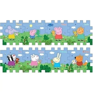 Коврик-пазл Росмэн Peppa Pig Пеппа и Друзья, 8 сегментов, 126 х 62 х 1 см, арт. 30130