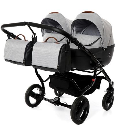 Детская коляска для двойни Junama Madena Duo 2 в 1, ткань+экокожа
