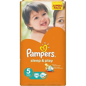Детские подгузники Pampers Sleep & Play 5 Junior, 11-18 кг, 58 штук