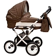 Детская коляска Jedo Classic Bartatina Elegance Alu Plus LC 2 в 1, стразы, амортизация на ремнях, белое шасси - Фото