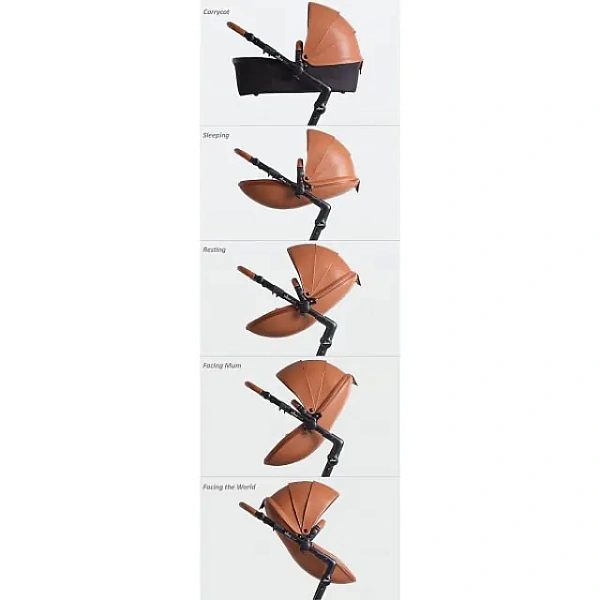 Детская коляска Mima Xari Flair 3G 2 в 1, кожа, шасси Black фото 10