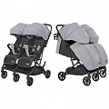 Детская прогулочная коляска для двойни Carrello Presto Duo  CRL-5506 (Pitch Grey
						
					) — Фото