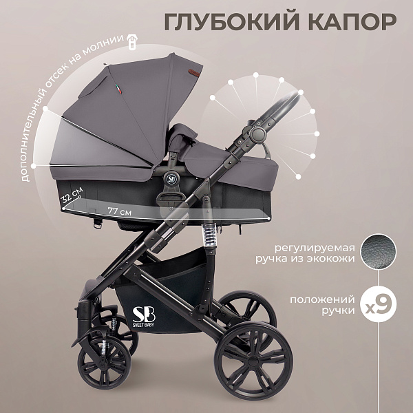 Детская коляска-трансформер Sweet Baby Comfort 3 в 1 фото 3
