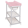 Пеленальный стол Ceba Baby Laura (W-650-079-137 Стол White Матрасик Pink) — Фото