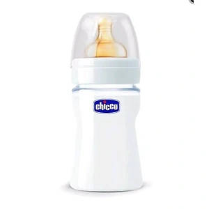 60040 Бутылочка Chicco стеклянная 150 мл  латексная соска,нормальный поток