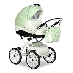 Детская коляска Indigo 17 S Plus 2 в 1, эко-кожа, колеса 14''