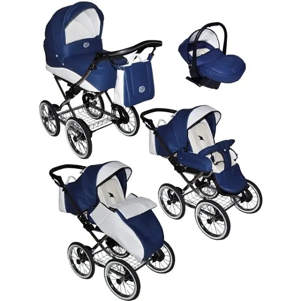 Детская коляска Nastella Luxe Eco 3 в 1, эко-кожа, шасси Black фото 1