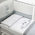 Комплект постели в кроватку Baby Expert Sogno, 4 предмета (Белый - Серый) — Фото