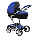 Детская коляска Mima Xari Flair 3G 2 в 1, кожа, шасси Aluminium (Royal Blue
						
					) — Фото